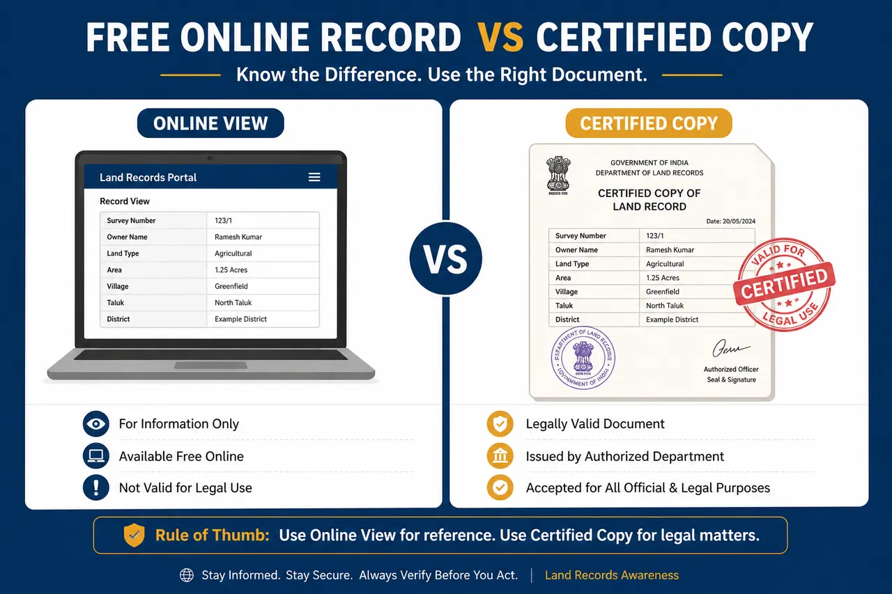 Free Online Record vs Certified Copy
