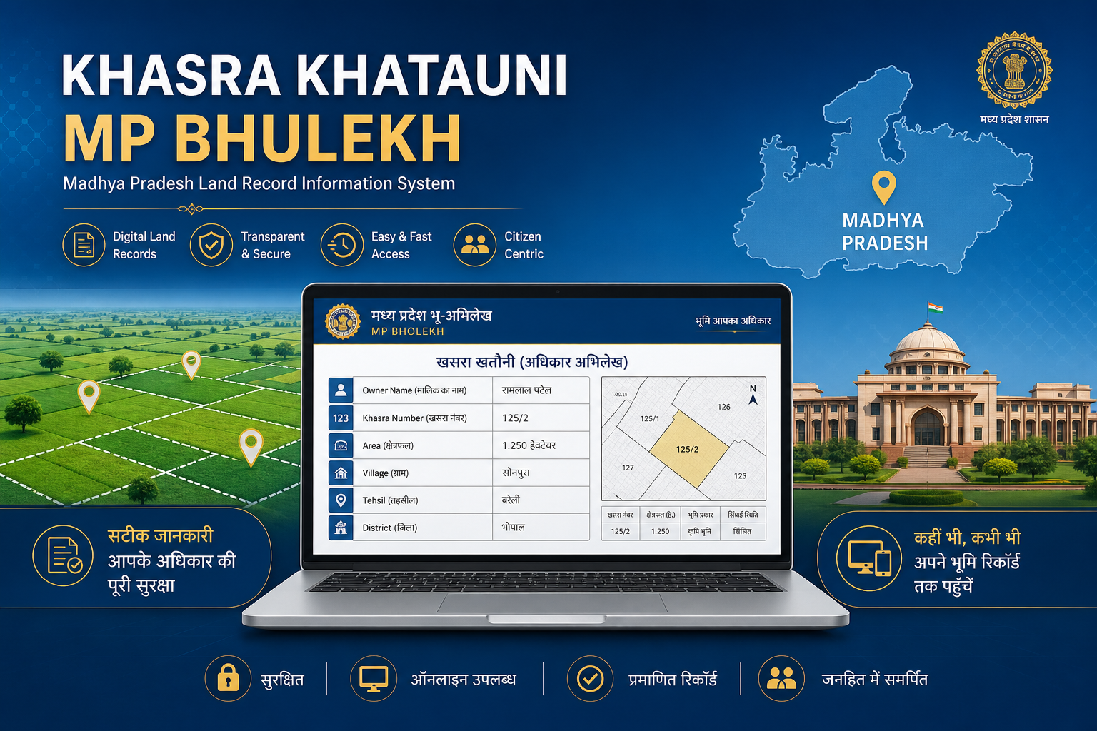 Khasra Khatauni land record visual