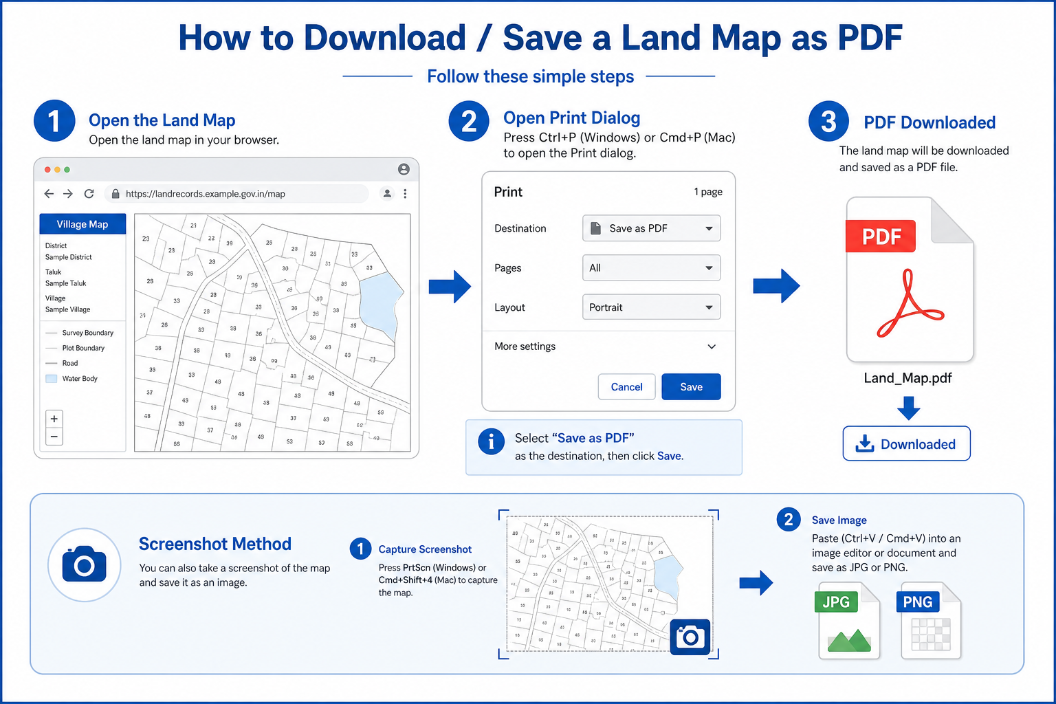 How to download MP Bhulekh Naksha as PDF