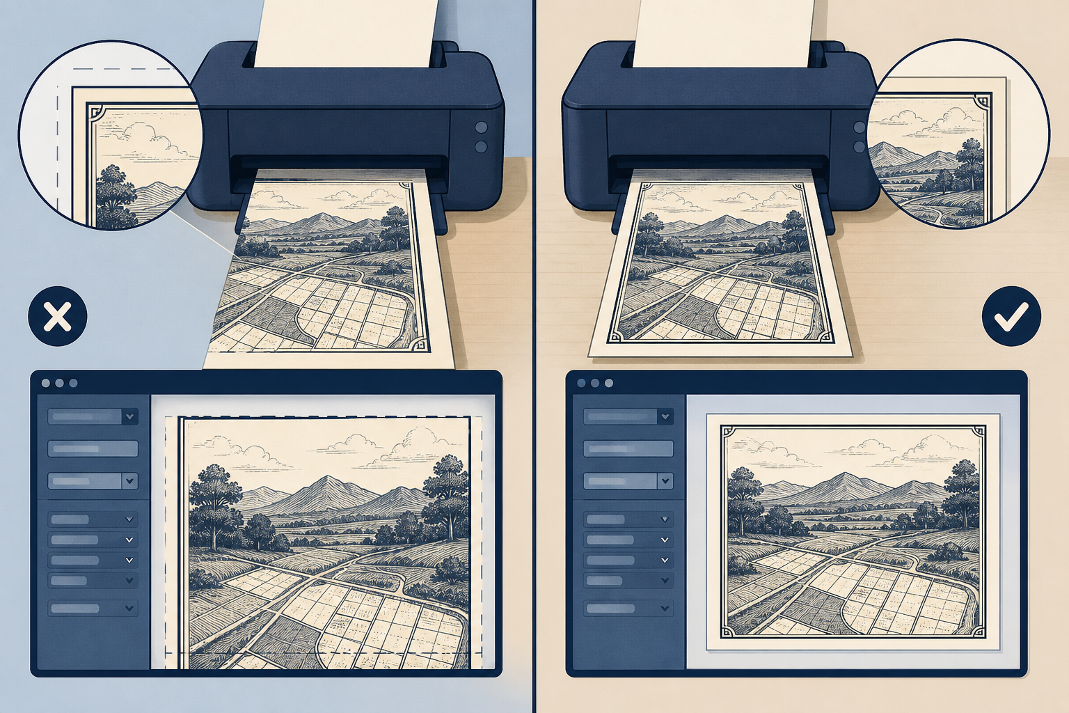 MP Bhulekh print में page कटने और blank print का समाधान