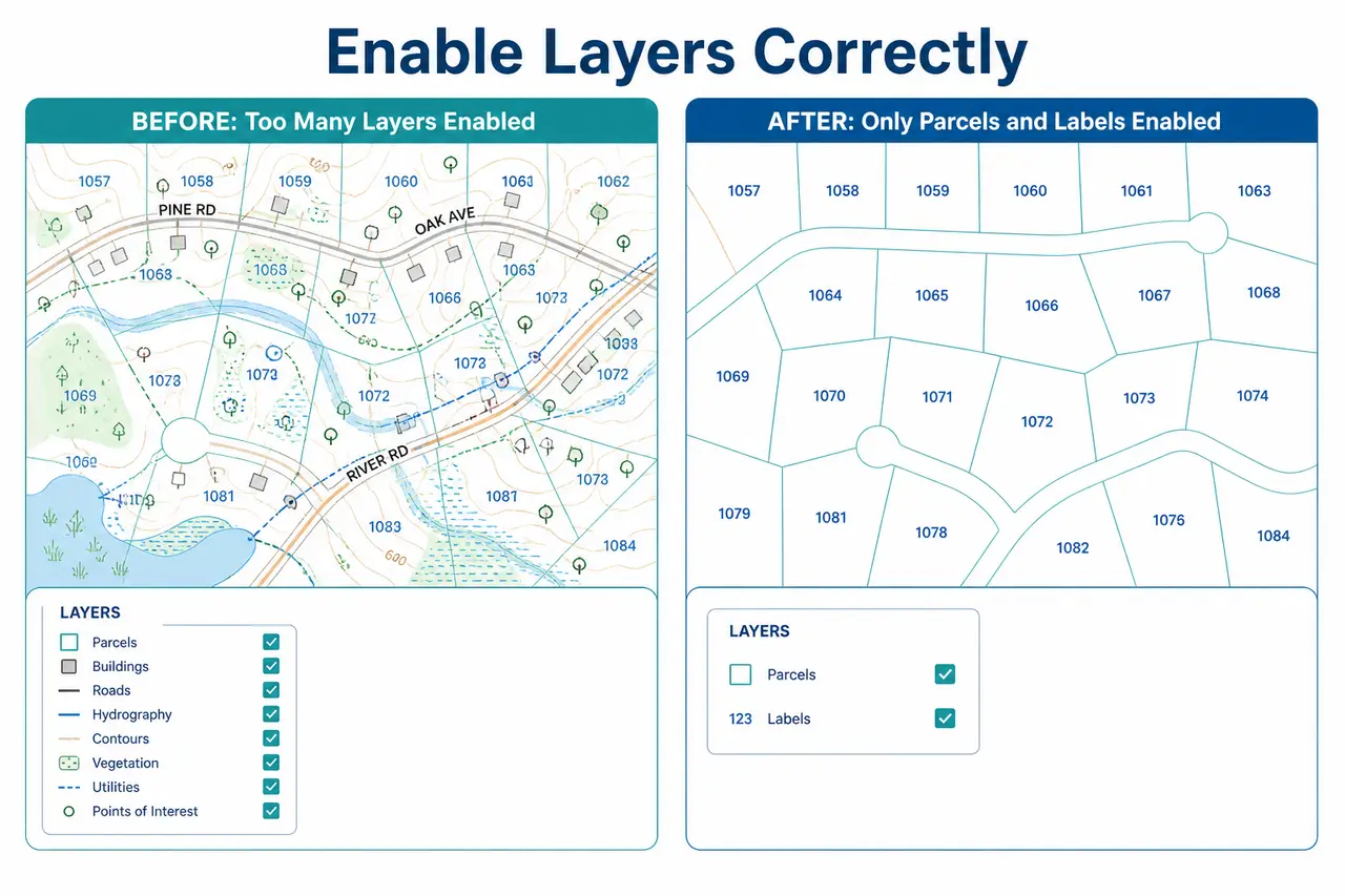 WebGIS map layers enable panel screenshot