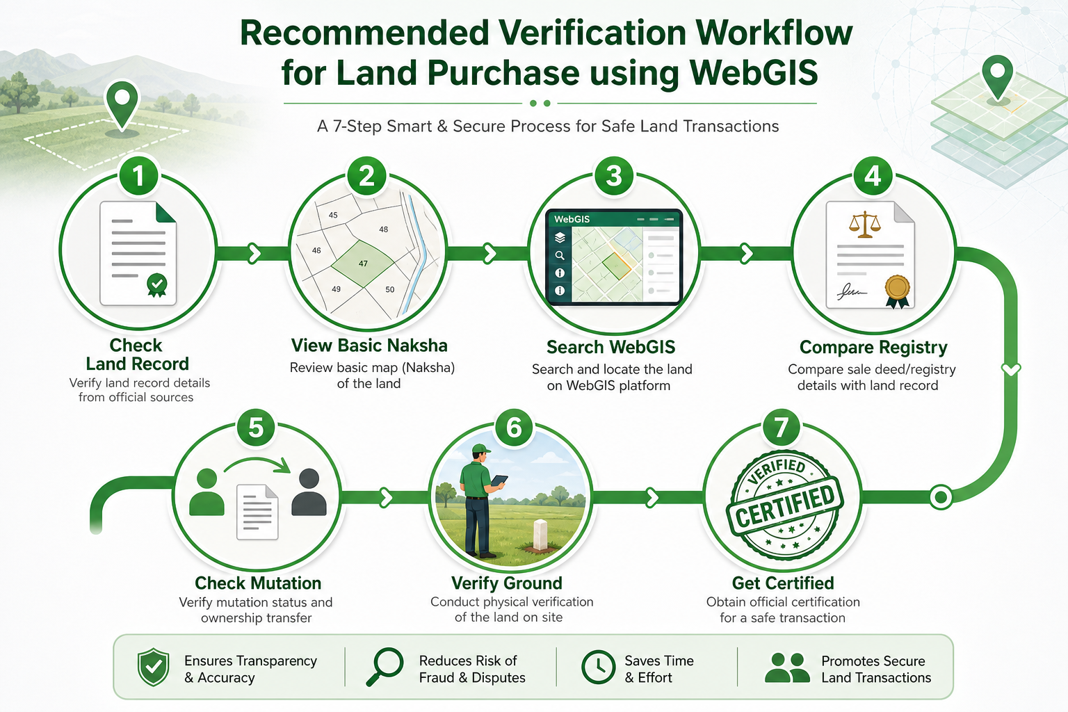 Recommended verification workflow for land purchase using WebGIS