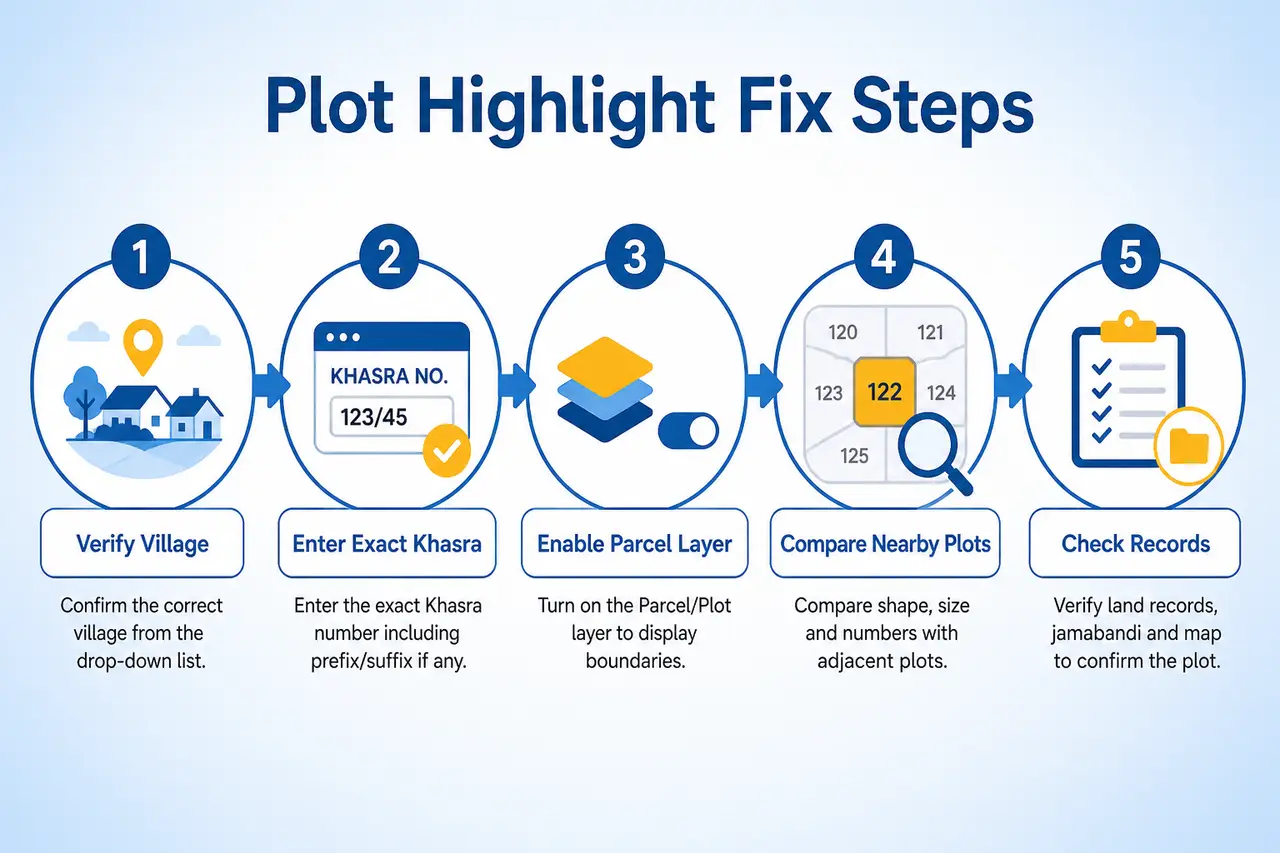 WebGIS plot highlight fix steps flowchart
