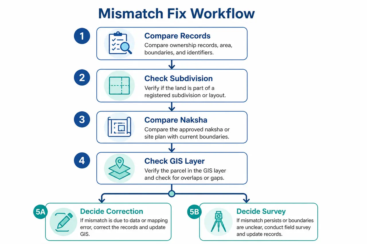 WebGIS boundary mismatch verification workflow